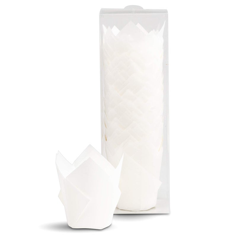 Tulip Baking Cupcake Liners: 100 Liner Count Cupcake and Muffin Wrappers (White)